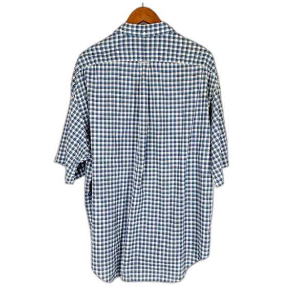 Ralph Lauren Shirt Mens S Button Down Collar Blue White Plaid Short Sleeves - Picture 3 of 7